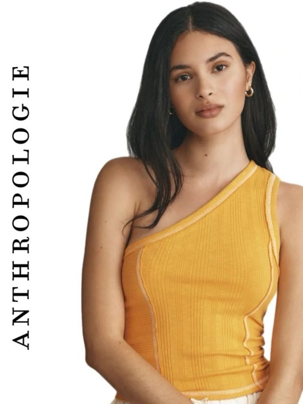 Anthropologie Pilcro Banded One-Shoulder Knit Top